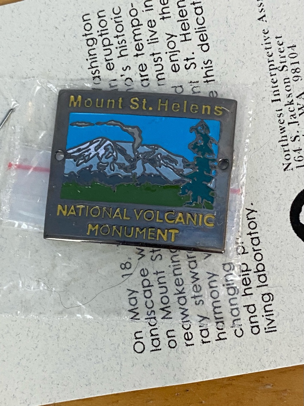 Mount St. Helens National Volcanic Monument Enamel Walking Stick Medallion